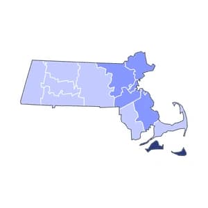 Massachusetts county-level mortgage loan limits heatmap for 2026