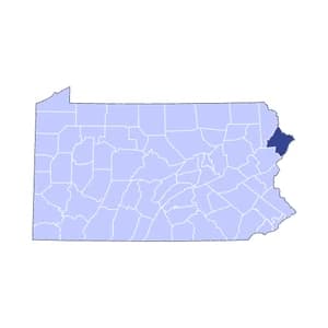 Pennsylvania county-level mortgage loan limits heatmap for 2026