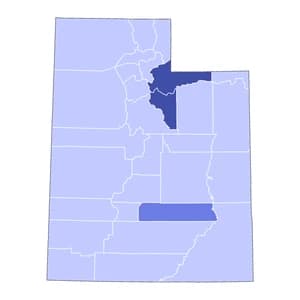 Utah county-level mortgage loan limits heatmap for 2026