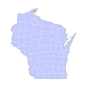 Wisconsin county-level mortgage loan limits heatmap for 2026
