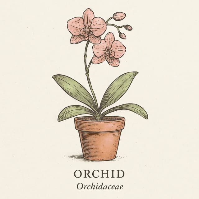 Orchid flower with elegant blooms symbolizing prosperity