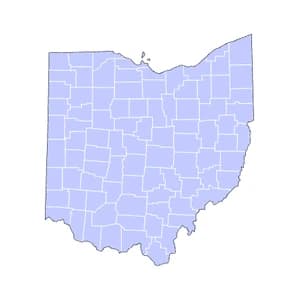 Ohio county-level mortgage loan limits heatmap for 2026