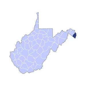 West Virginia county-level mortgage loan limits heatmap for 2026